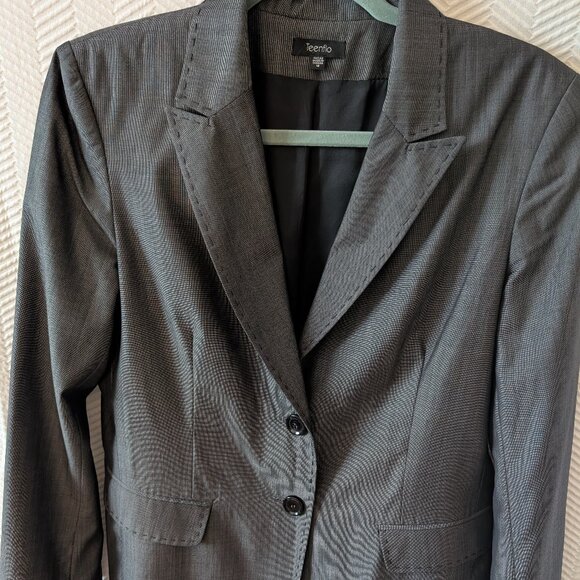 Teenflo (Judith & Charles) Vintage Wool Silk 2 Piece Suit Set Gray Size 12 - Picture 7 of 16